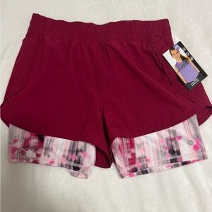 Girls Red Athletic Shorts